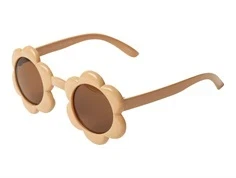 Lyse gylden brune børnesolbriller fra Lil Atelier der er formet som blomster 13229160 taos taupe